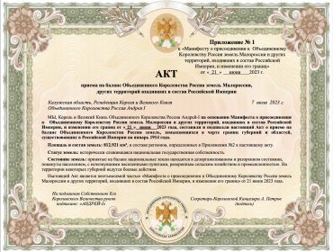 Манифест о восстановлении земель Российской Империи